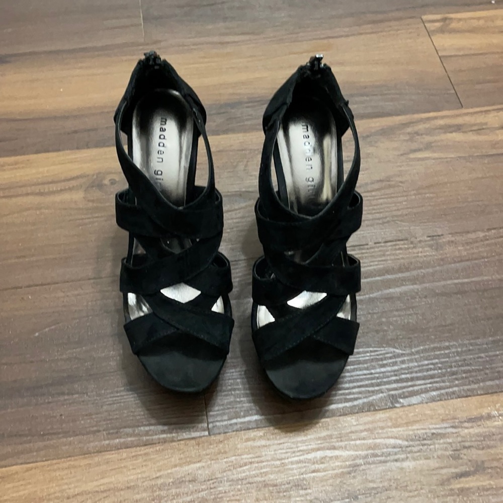 Black high heel wedge